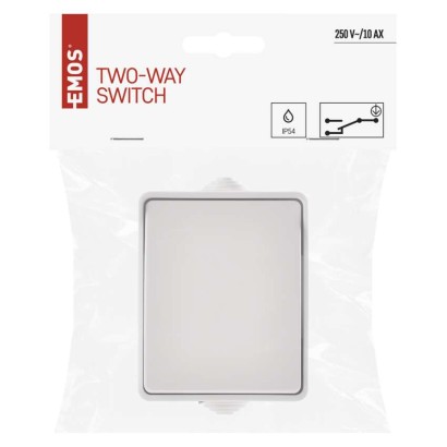 Vypínač nástenný schodiskový č. 1,6 IP54, 1 tlačidlo