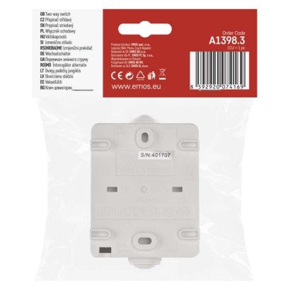 Vypínač nástenný schodiskový č. 1,6 IP54, 1 tlačidlo