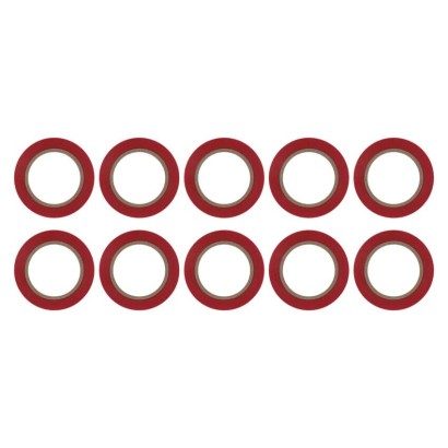 Izolační páska PVC 15mm / 10m červená, 10 ks