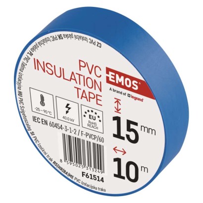 PVC izoliacinė juosta 15 mm / 10 m, mėlyna, 10 vnt.