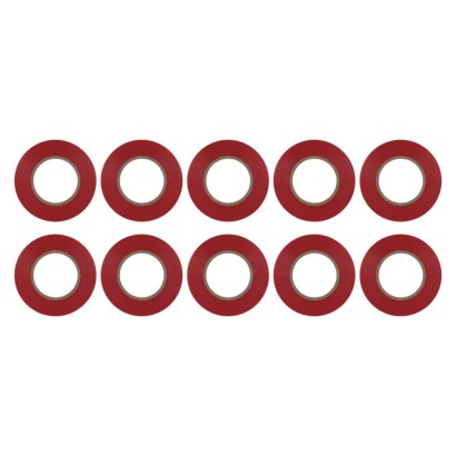 Izolačná páska PVC 19mm / 20m červená, 10ks
