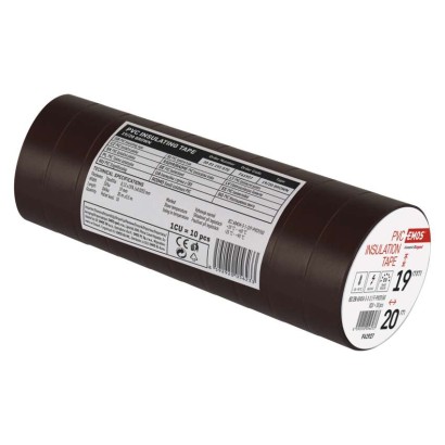 Izolačná páska PVC 19mm / 20m hnědá, 10ks