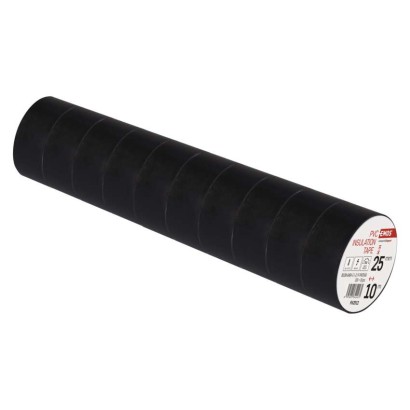 PVC-isoleerteip 25 mm / 10 m must, 10 tk