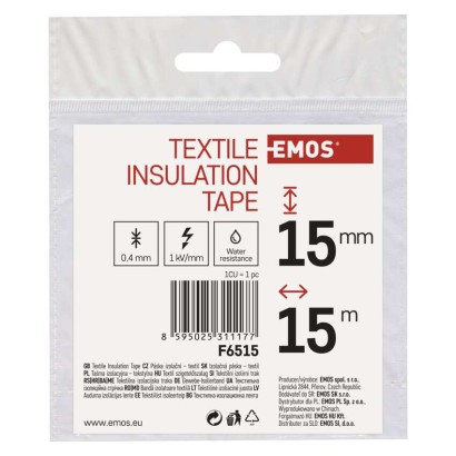 Izolačná páska textilní 15mm / 15m čierna