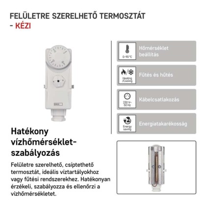 Manuális felületre szerelhető csőtermosztát P5681