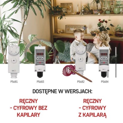 Termostat przylgowy, czujnik, kapilara, P5682