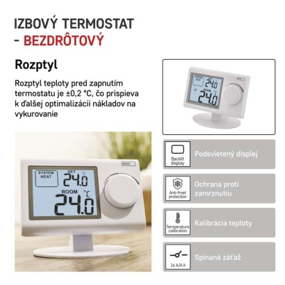 Izbový manuálny bezdrôtový termostat P5614
