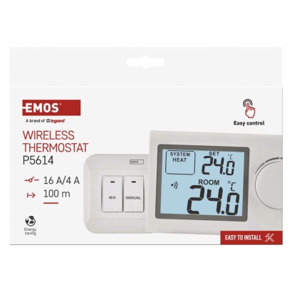 Ręczny termostat pokojowy, bezprzewodowy, P5614