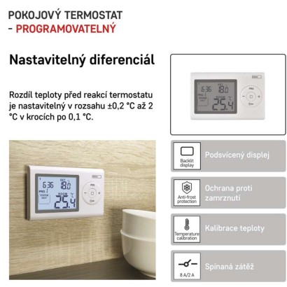 Pokojový programovatelný drátový termostat P5607