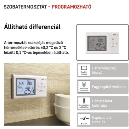 Programozható vezetékes szobatermosztát P5607
