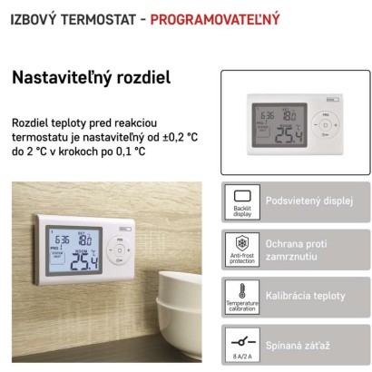 Izbový programovateľný drôtový termostat P5607