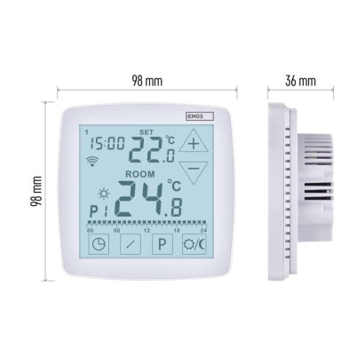 Podlahový programovatelný drátový WiFi GoSmart termostat P56S01F