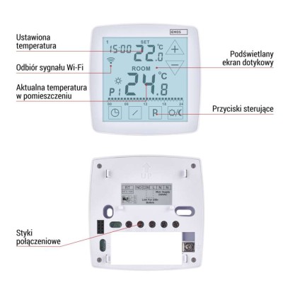 Inteligentny termostat pokojowy, przewodowy, GoSmart z WiFi, P56S01