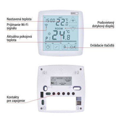 Izbový programovateľný drôtový WiFi GoSmart termostat P56S01