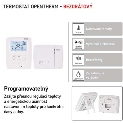 Pokojový programovatelný bezdrátový OpenTherm termostat P5611OT