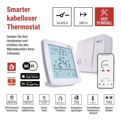 GoSmart Raumthermostat P56S11 mit WiFi, programmierbar, kabellos