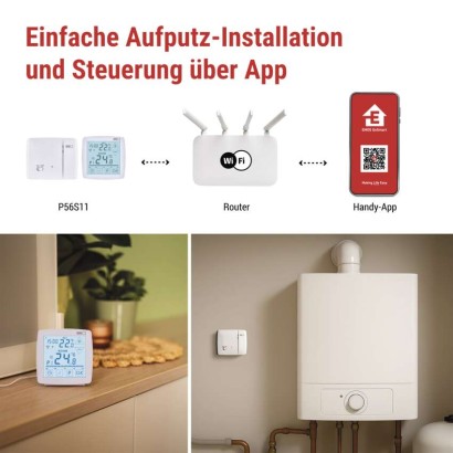 GoSmart Raumthermostat P56S11 mit WiFi, programmierbar, kabellos
