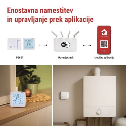 Sobni brezžični WiFi GoSmart termostat P56S11 s programiranjem