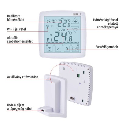 GoSmart Programozható vezeték nélküli szobatermosztát WiFi-vel P56S11 