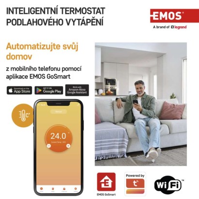 Podlahový programovatelný drátový WiFi GoSmart termostat P56201UF