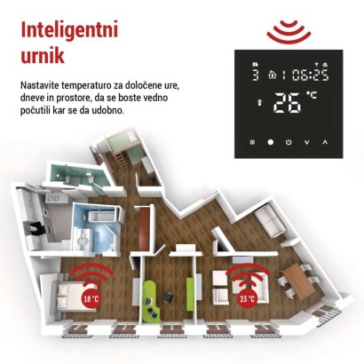 Talni žični termostat WiFi GoSmart P56201BUF s programiranjem