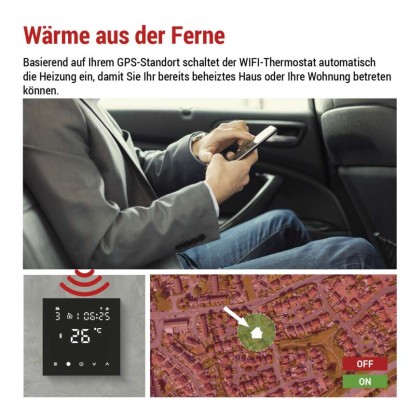 GoSmart Fußbodenheizung-Thermostat P56201BUF mit WiFi, programmierbar, verkabelt