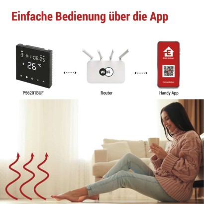 GoSmart Fußbodenheizung-Thermostat P56201BUF mit WiFi, programmierbar, verkabelt
