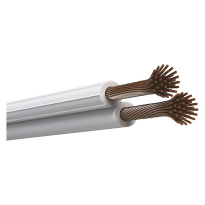 Neekranuotas vytos poros kabelis 2x1,0 mm, baltas, 100 m