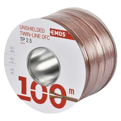 Neekranuotas vytos poros kabelis 2x2,5 mm skaidrus, 100 m