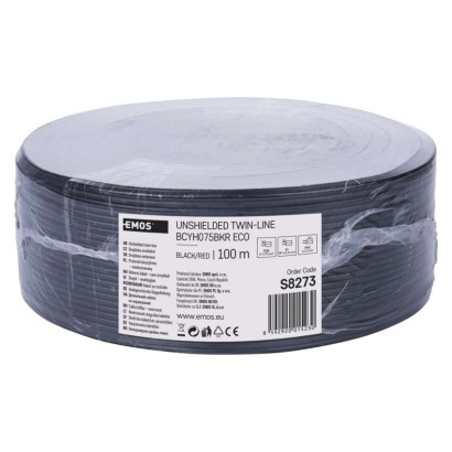 Dvojlinka ECO 2x0,75mm, čierno/červená, 100m