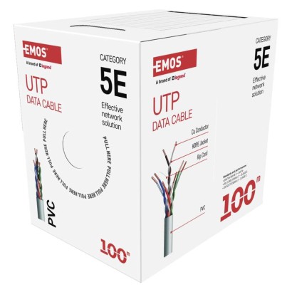 Datový kábel UTP CAT 5E PVC Basic, 100m