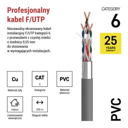 Kabel FTP Cat6, 305m