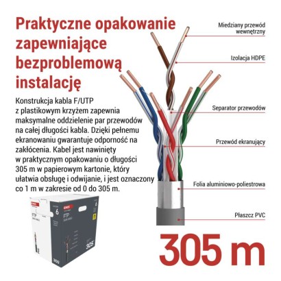 Kabel FTP Cat6, 305m