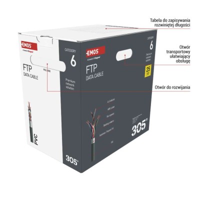 Kabel FTP Cat6, 305m