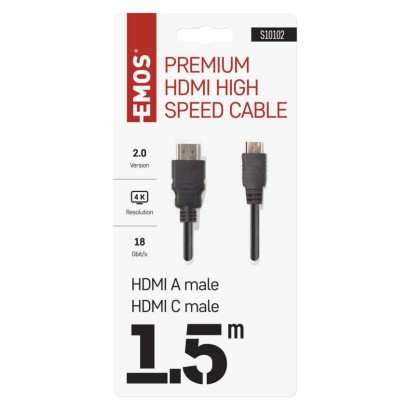 HDMI 2.0 high speed kábel A vidlica – C vidlica 1,5m