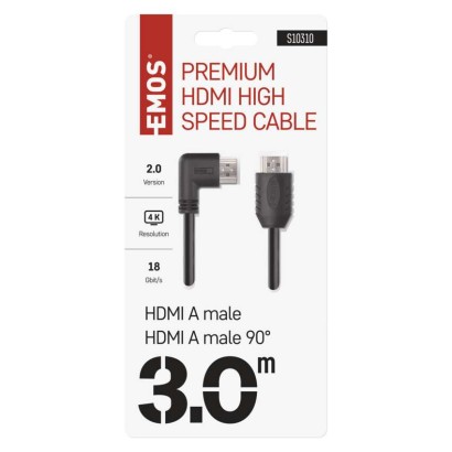 HDMI 2.0 high speed kábel A vidlica – A vidlica 90° 3m