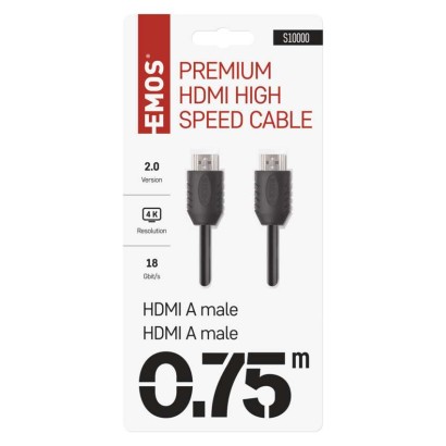 HDMI 2.0 high speed kábel A vidlica – A vidlica 0,75m