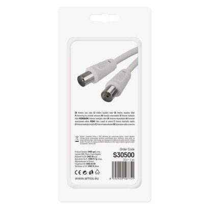 Antenni koaksiaalkaabel varjestatud 5 m - sirge