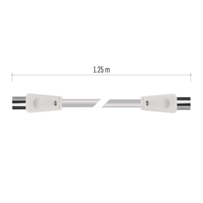 Antenas koaksiālais kabelis, ekranēts, 1,25 m, – taisns