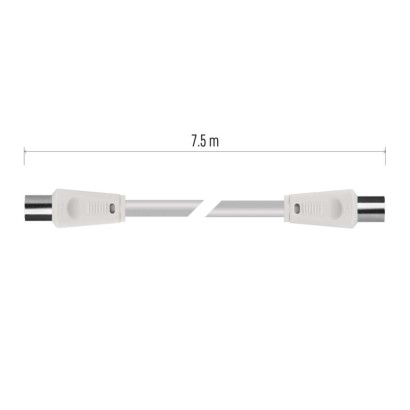 Anténní koaxiální kabel stíněný 7,5m – rovné vidlice