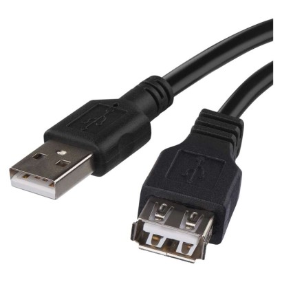 Laadimis- ja ühenduskaabel USB-A 2.0 / USB-A 2.0, 2 m, must