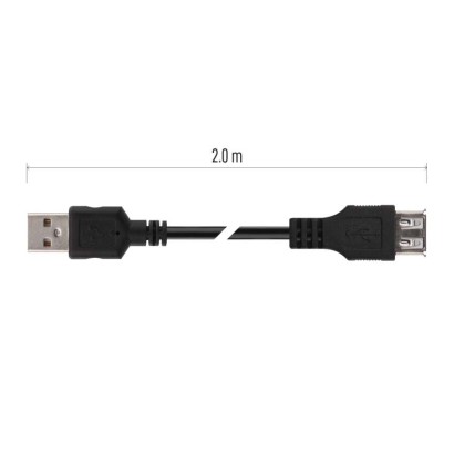EMOS USB kábel 2.0 A – A/F csatlakozó 2m