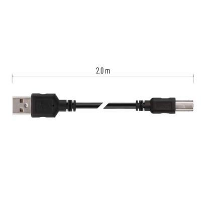 Przewód USB 2.0 wtyk A – wtyk B, 2m