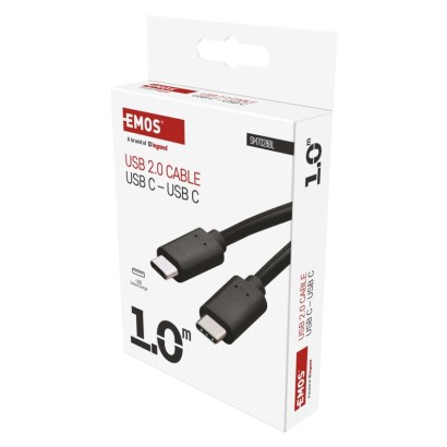 Kabel USB 2.0, wtyk C - C, szybkie ładowanie, transmisja danych, 1 m, czarny
