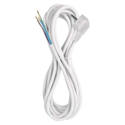 Maitinimo laidas PVC 3x 0,75 mm2, 5 m, baltas