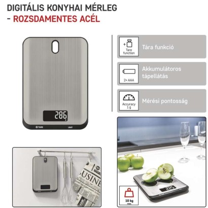 Digitálna kuchynská váha EV026, strieborná