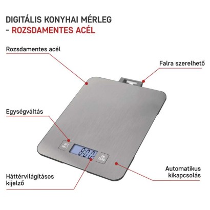 Digitálna kuchynská váha EV023, strieborná