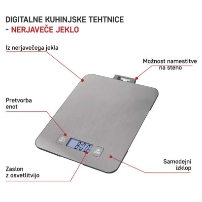 Digitálna kuchynská váha EV023, strieborná
