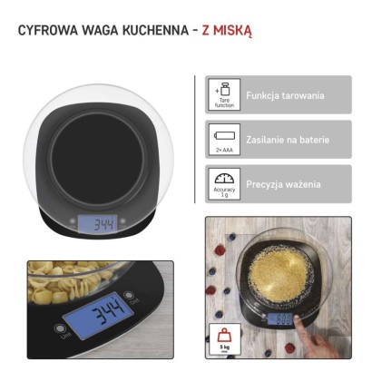 Waga kuchenna EV025 czarna