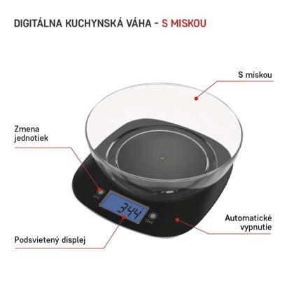 Digitálna kuchynská váha EV025, čierna